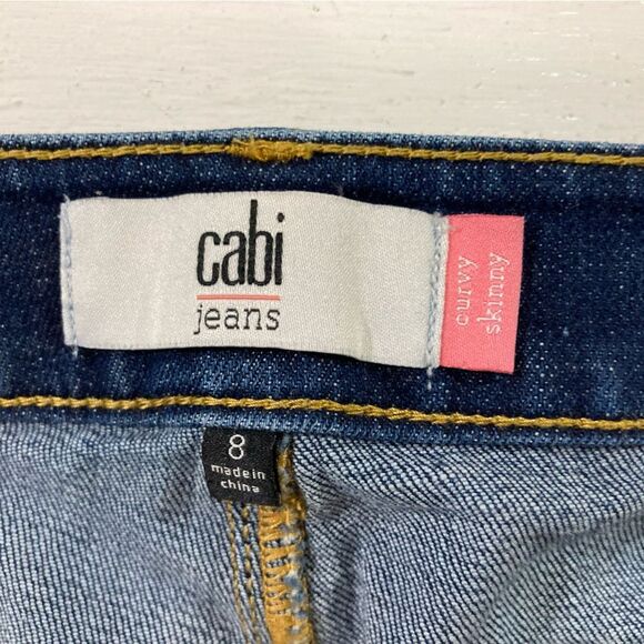 CAbi Jeans Women’s 8 Blue Distressed Denim Curvy Skinny Fit Casual Chic - Picture 7 of 12
